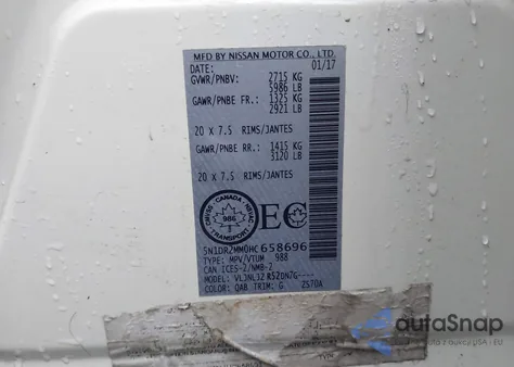 2017 Nissan Pathfinder Platinum/S/Sl/Sv from USA, damaged, VIN 5N1DR2MM0HC658696